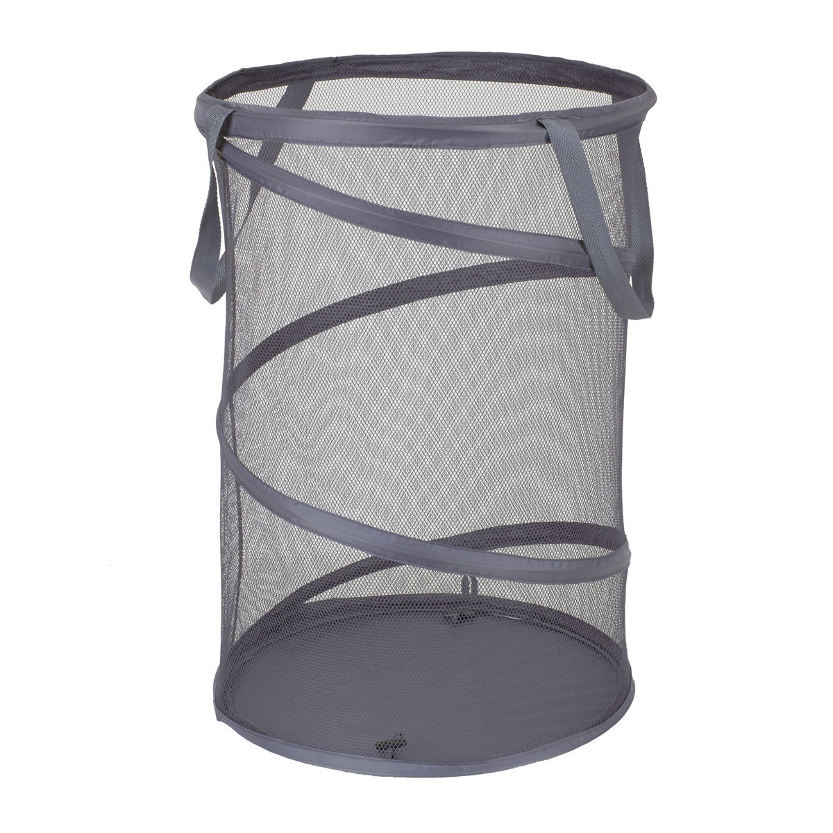 Pop-Up Mesh Laundry Hamper, Springform Steel Frame, Mesh Lining for Air Circulation, Large Capacity, Easy Set-Up, Compact Storage, Charcoal